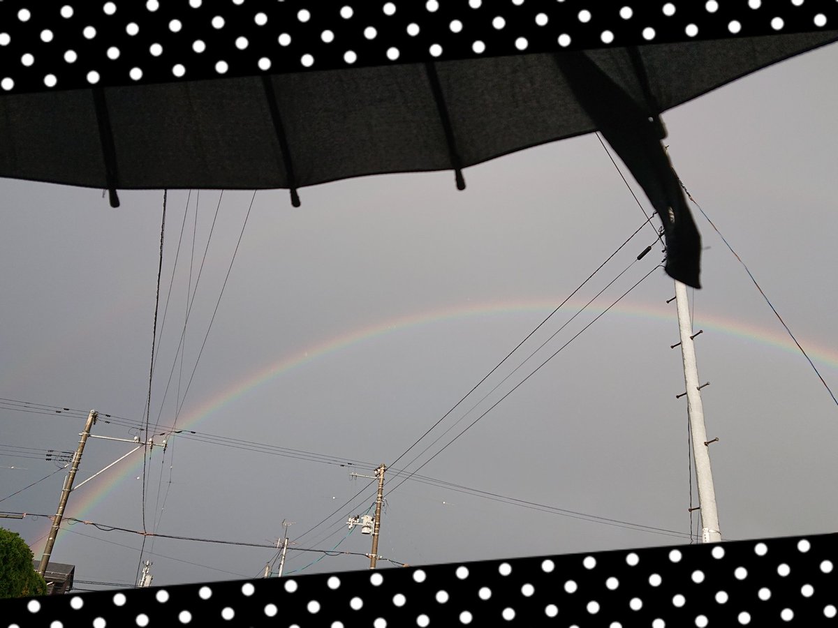 久しぶりのダブルレインボー🌈😊家族で見とれてました(’-’*)♪