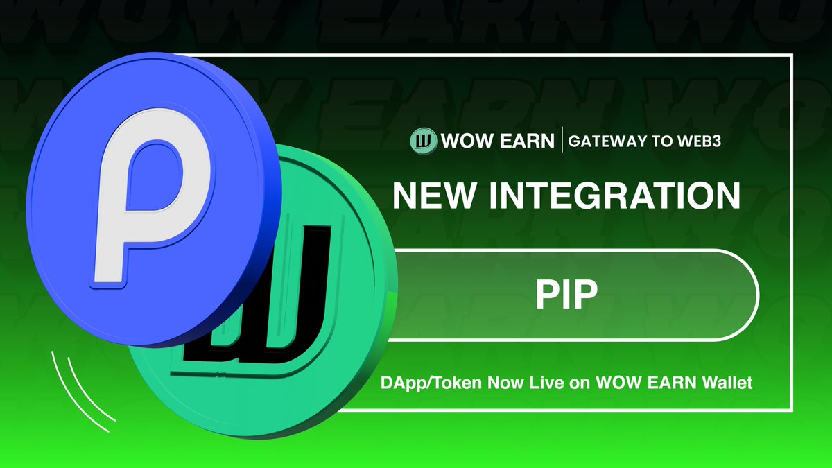 WOWEARNENG's tweet photo. 🌟@getpipcom Dapps is now integrated into WOW EARN, opening doors to innovative financial possibilities!

Start exploring #Pip on #WOWEARN today and discover how easy it is to grow your crypto portfolio.

🚀💼 #GetPip #Integration https://t.co/hlnz2cdnVV