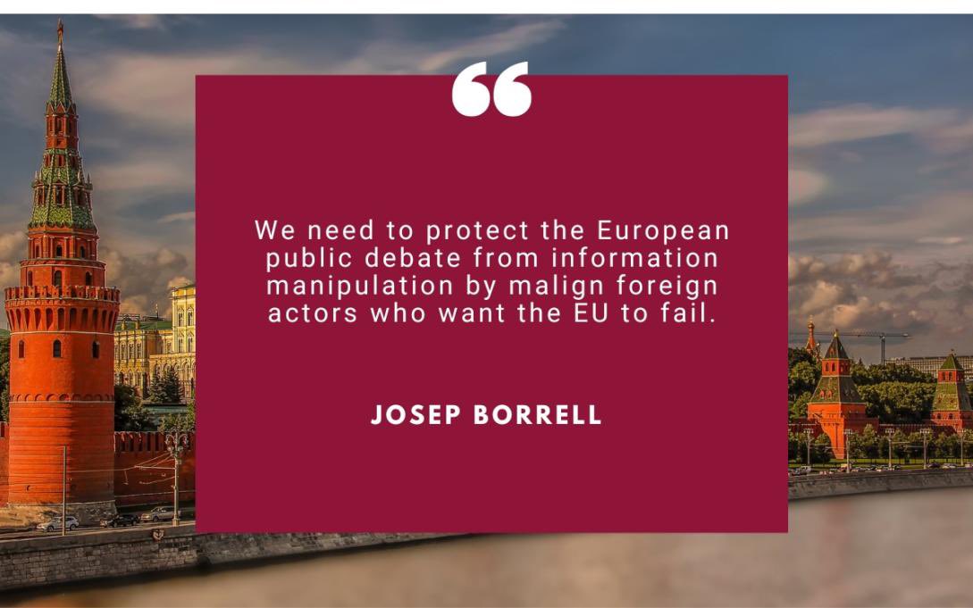 JosepBorrellF's tweet photo. European elections are nearing. We must be vigilant against foreign interference by malign actors, particularly Russia, and fight back to protect our democracies.

Read my blogpost:

https://t.co/8mles79RXT https://t.co/Sh8UflFY9B