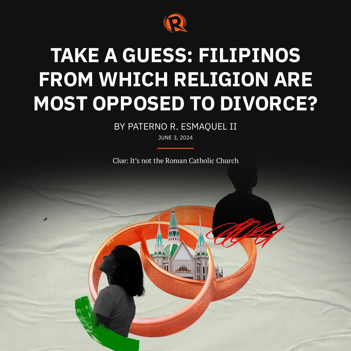 rapplerdotcom's tweet photo. While Catholics are the most vocal against the divorce bill now pending in Congress, Filipinos from another religion hold much stronger feelings against this proposed measure. #InsideTrack

READ: https://t.co/HS1uFt9jSt https://t.co/URWwBBXr6p