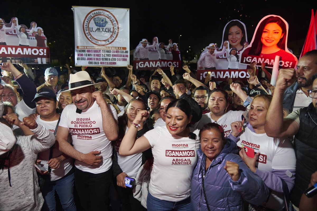 MGChalco's tweet photo. En #Chalco ganó la #Democracia y el pueblo.

¡Gracias por su confianza! por el triunfo contundente de @PartidoMorenaMx 

#MiguelGutiérrez 
#CapacidadParaLegislar https://t.co/JVf4t2bfgn