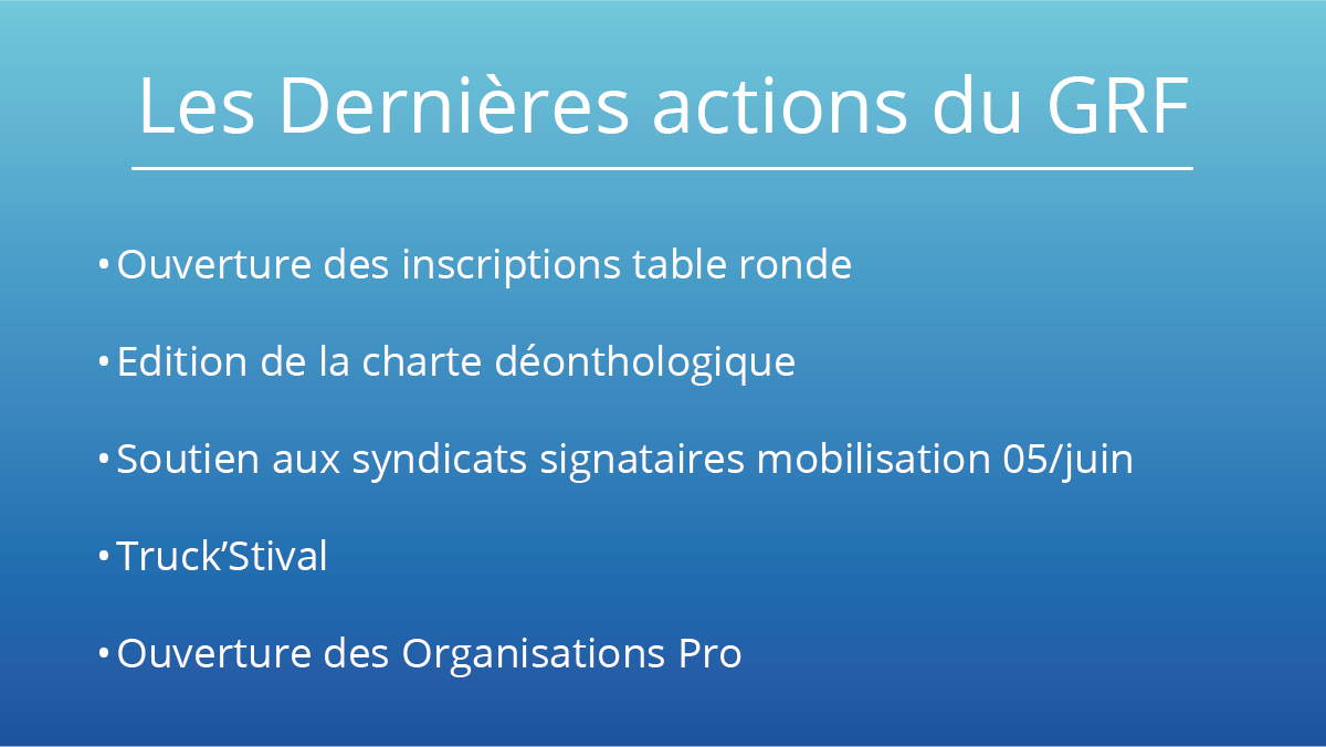 Grp_Routiers_FR's tweet photo. Chers Sympathisants du TRM 📷
- Inscriptions pour la table ronde
- Édition de la charte déontologique :
- Soutien au syndicat signataire :
- Participation au Truckstival :
- Ouverture officielle de nos organisations professionnelles :
#GrfUnis #patron #routier #solidarite https://t.co/ai3Icri7MX