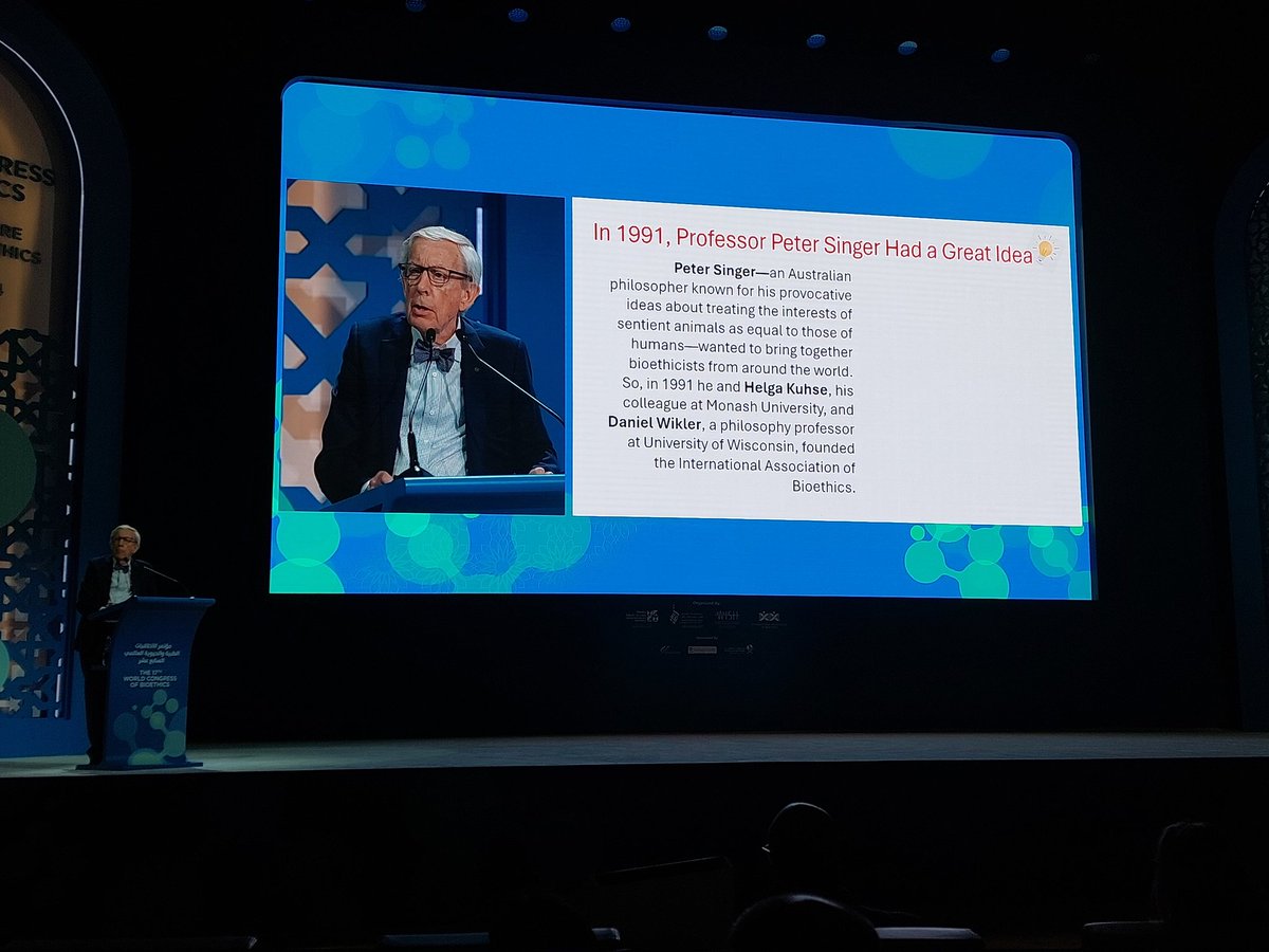 @AnitaHoEthics <a href="/profjecker/">Nancy S. Jecker, Ph.D.</a> <a href="/atuire/">Caesar Atuire</a> Alexander Capron on "A Historical Glimpse Back at the Early Days of the International Association of Bioethics" at #wcb2024
