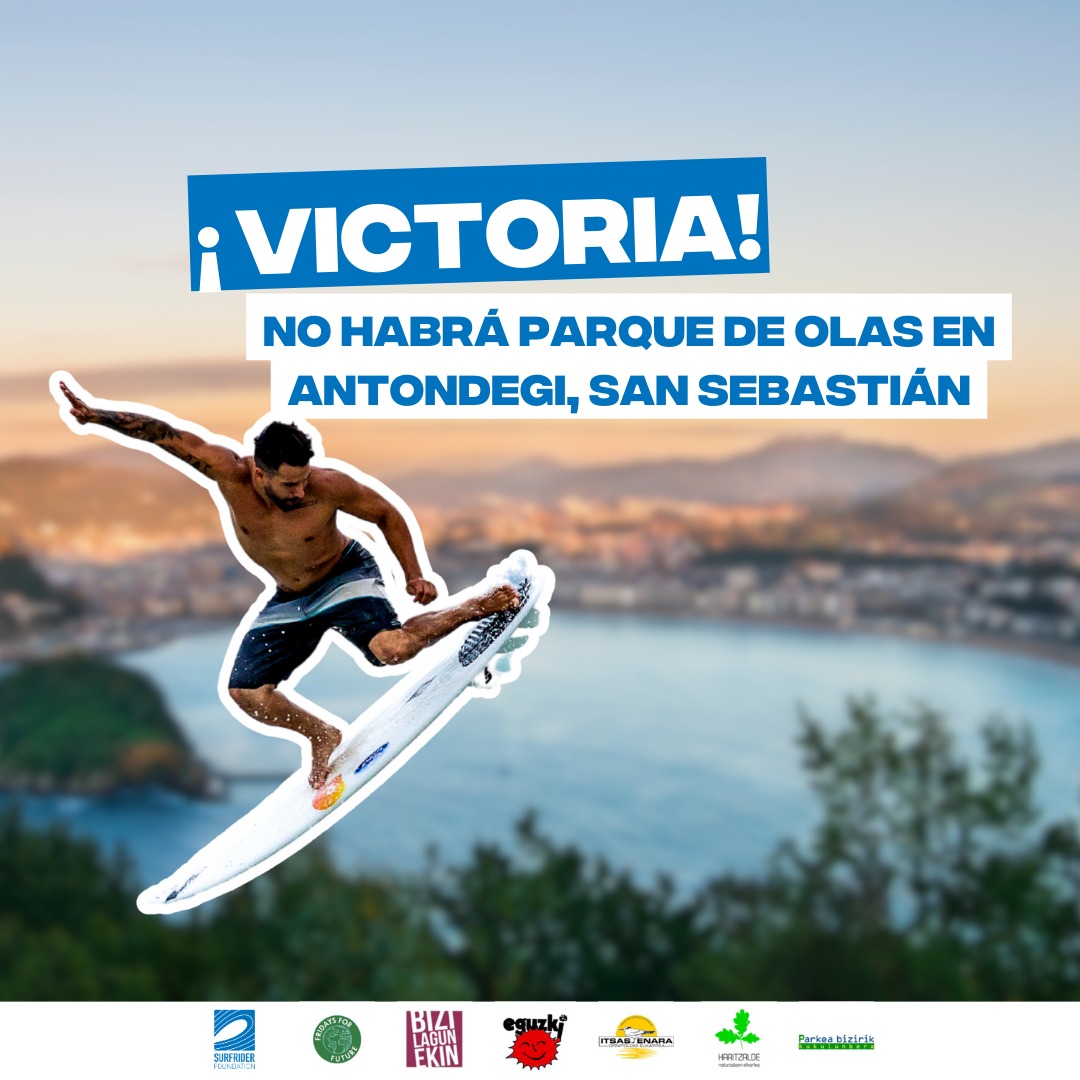 surfriderespana's tweet photo. 🌊¡Victoria medioambiental en San Sebastián!🌳

🎉El proyecto de piscina de olas artificiales en Antondegi, a solo 4 km de la costa, ha sido cancelado.

👉https://t.co/v6VBmjhaHl 

#AntondegiBerdea #SurfArtificial https://t.co/h0HHWTBI9t