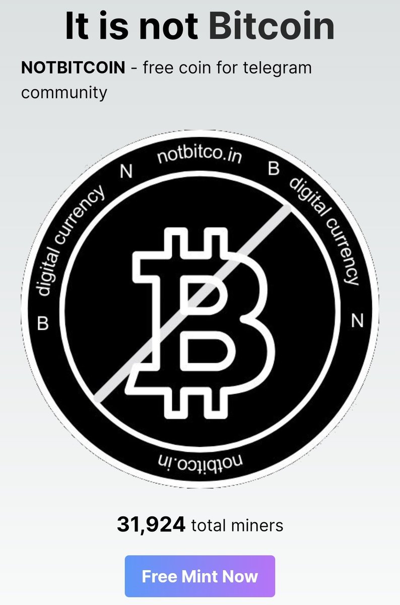 notbitco_in's tweet photo. 3οΈβ£2οΈβ£0οΈβ£0οΈβ£0οΈβ£ total miners is coming.
#notbitcoin #airdrop #freetomine https://t.co/fVfKIdBBZi