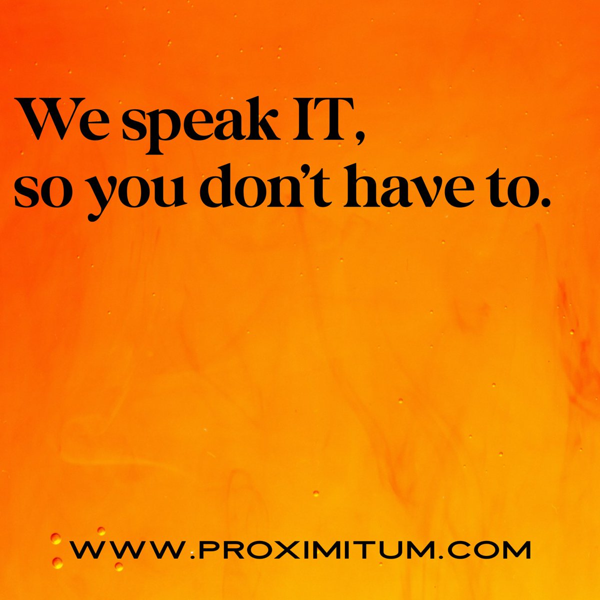 Proximitum's tweet photo. We understand that IT is not everyone's first language, luckily it is ours 

We will take care of all hardware, software, security, staff onboarding, updates, and concerns.

Stress free IT, it's what we do.

#ITsupport #KentIT #SurreyIT #LondonIT #NetworkMangement #OutsourcedIT https://t.co/EhrY45rf0X