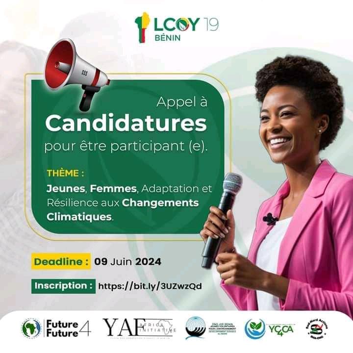 TabarakaBio's tweet photo. 🌍🌿 Appel à candidatures | Participez à la #LCOY19Bénin !🌱

Jeunes militants climatiques du Bénin, ne manquez pas la Conférence Nationale de la Jeunesse Béninoise sur les Changements Climatiques 2024 à Kétou, du 25 au 27 juillet ! https://t.co/CEFnXfnf89