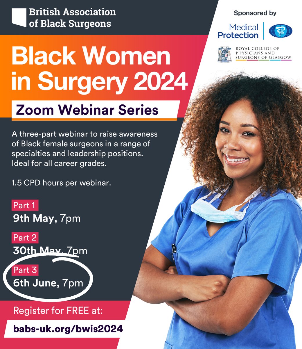 Part 3 of our Black Women in Surgery series takes place this Thursday at 7pm BST. We speak to four UK-trained  surgeons about their experiences working abroad and the global opportunities a career in surgery offers.  

Register FREE:
babs-uk.org/bwis2024