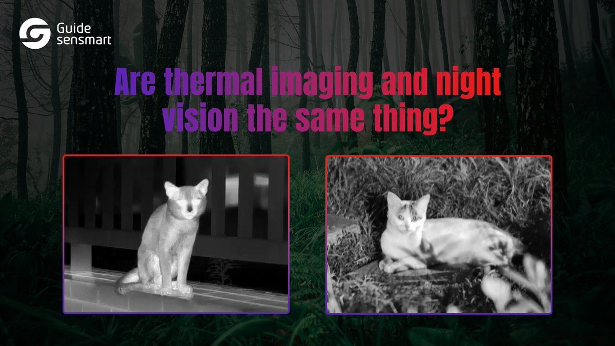 Guide__outdoor's tweet image. Ever wondered how thermal imaging and night vision differ? Thermal imaging detects heat, working in complete darkness or through obstacles, while night vision amplifies ambient light. 🔭At #Guidesensmart, we offer both technologies.😉

#Guideoutdoor