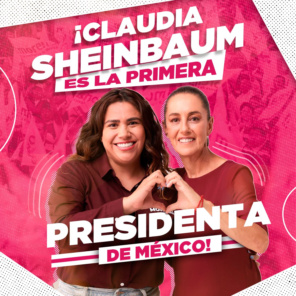 ¡Felicidades a la Presidenta electa
<a href="/Claudiashein/">Claudia Sheinbaum Pardo</a>! Su triunfo es histórico y es el triunfo de todas y todos. En unidad, ¡seguiremos construyendo un mejor país!