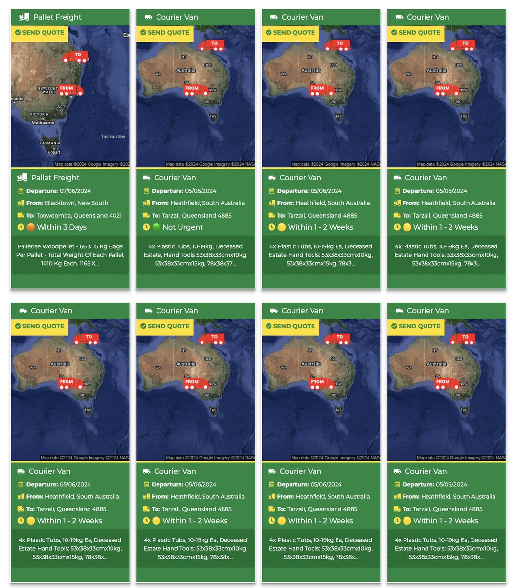 Freightoz_au's tweet image. 📷Check out Freight Oz&apos;s latest consignments waiting for skilled transport operators like you! 📷 Explore endless opportunities and start your journey today. #TransportOperators #FreightOz #OnTheMove
📷 Click here: freightoz.com.au/landing-page-s…