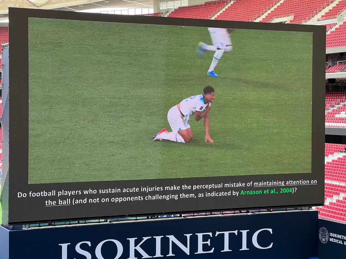 GeirJordet's tweet photo. Spoke on football players' attention & injuries at the Isokinetic conference at the Metropolitano stadium in Madrid last week.
Outstanding venue, event and organization.
World #1 on football medicine.
3000 attendees.
Thanks for the invite @FDellaVilla @Dusty_Grooms
#isok24 https://t.co/sNH1PotM3E