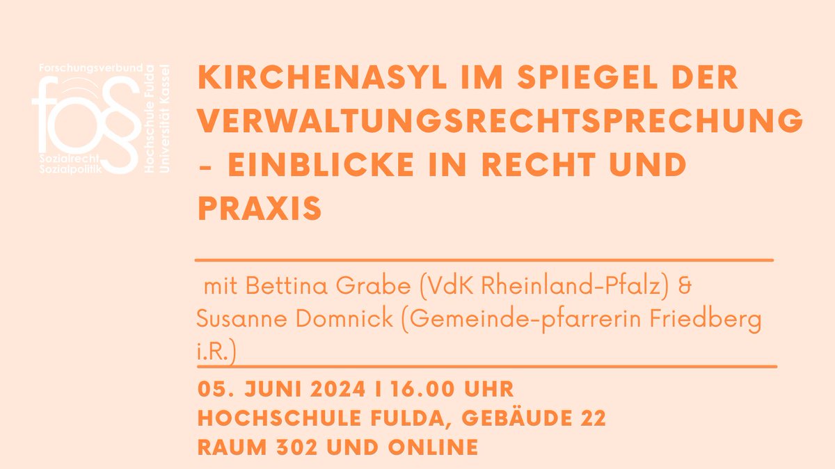 Wer kurzfristig Zeit und Lust hat, kann sich gerne für unsere Veranstaltung in dieser Woche anmelden unter nicola.diedrich@sk.hs-fulda.de.
Wir freuen uns!
