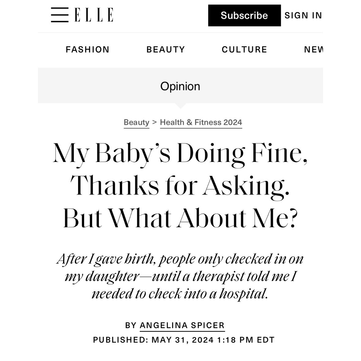 My first published piece!!! Thank you <a href="/ELLEmagazine/">ELLE Magazine (US)</a> for seeing value in our #SpiceyMoms movement, and for helping us amplify the work that needs to be done to protect birthing people around the globe! elle.com/beauty/health-…