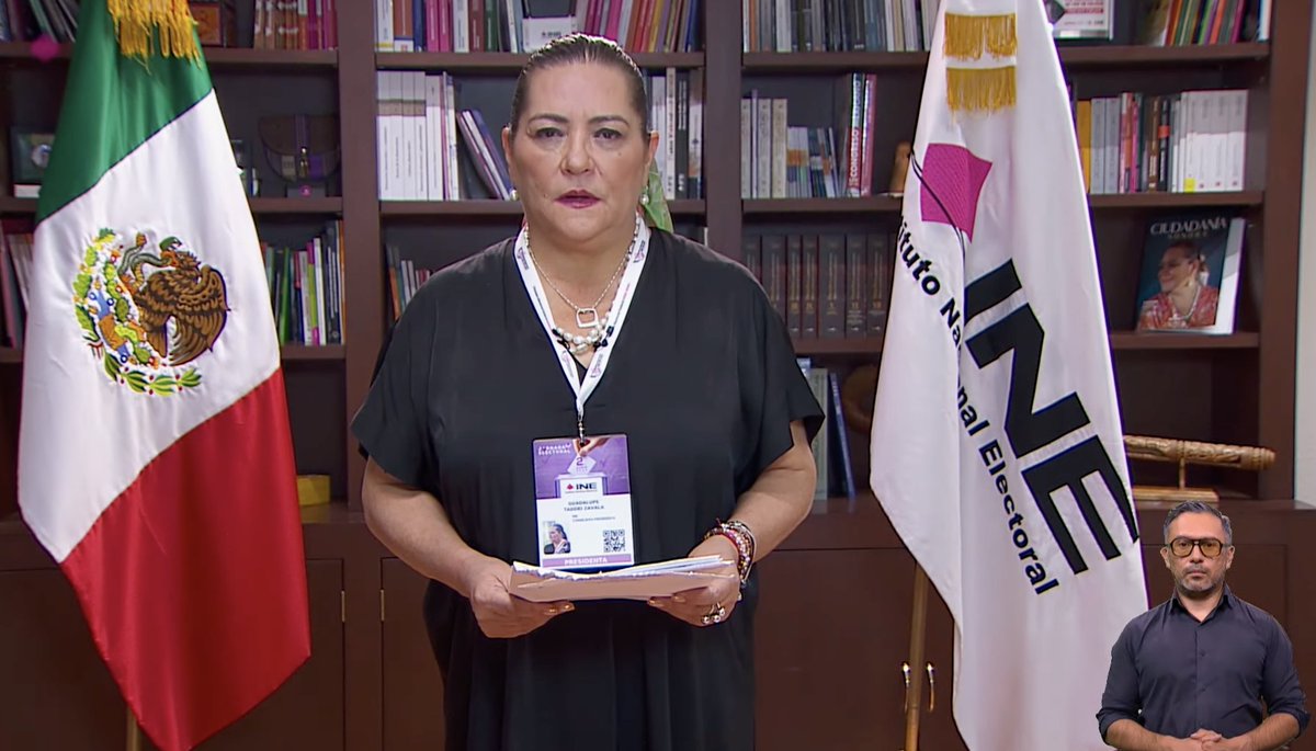 En Vivo: Guadalupe Taddei Zavala, consejera presidenta del INE, da a conocer las estimaciones de los resultados del Conteo Rápido a la Presidencia de la República. #EleccionesMx2024 | #DecideInformado

Sigue la cobertura completa en nmas.com.mx y en nuestro canal de