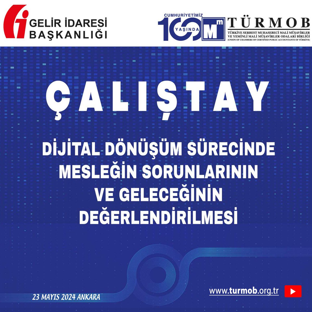 turmob's tweet photo. Gelir İdaresi Başkanlığı ile 23 Mayıs 2024 Perşembe günü #TÜRMOB Genel Merkezinde gerçekleştirdiğimiz “Dijital Dönüşüm Sürecinde Mesleğin Sorunlarının ve Geleceğinin Değerlendirilmesi” konularının ele alındığı Çalıştayın videosu

➡ https://t.co/DixC87jy0A

@gibsosyalmedya https://t.co/4NYYlvyqvX
