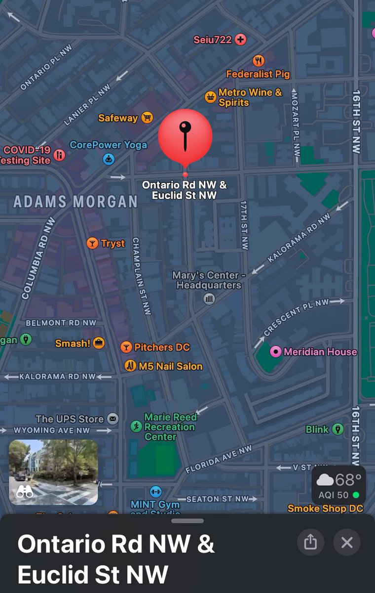 TheDMVLive's tweet image. SHOOTING: Euclid Street &amp;amp; Ontario Road NW in Adams Morgan DC— man shot &amp;amp; taken to a trauma center. Shooter fled on foot towards Columbia Rd NW. #AdMo #DCCrime
