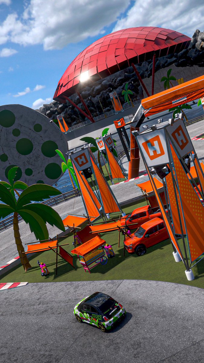 TarryJupiter471's tweet image. My first eventlab in FH5. A recreation of Yoshi circuit inspired by the Double Dash and Mariokart 8 versions. You can also grab one of my Yoshi wraps for some recommended cars. #ForzaHorizon5 #ForzaShare #Eventlab 

Map codes:
Day - 566 848 620
Night - 236 557 256

1/2