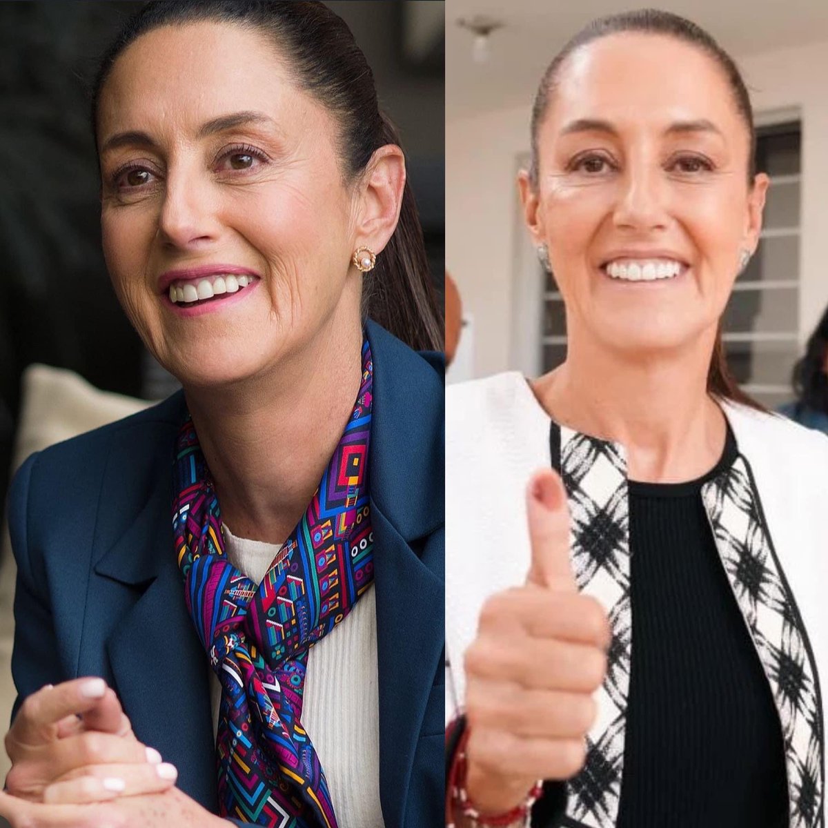 somosdleon's tweet photo. Según el INE en cadena nacional, Claudia Sheinbaum obtiene entre el 58.3 al 60.7% de preferencias electorales, lo que la convierte en la primera MUJER presidenta de México. https://t.co/eb91s3yR3l
