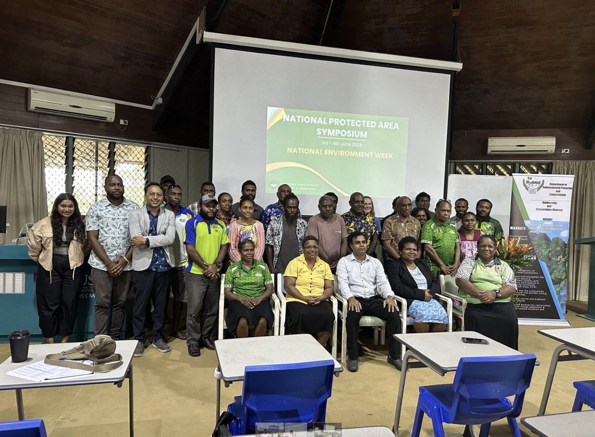 UNOSAT's tweet photo. Proudly celebrating National Environment Week in Vanuatu! UNOSAT is excited to be part of the National Protected Area Symposium in @uspEmaluscampus, @UniSouthPacific.

It was an honor to meet Dr. @kotra_krishna and discuss our shared commitment to protecting our planet. https://t.co/cWUzZgfgcn