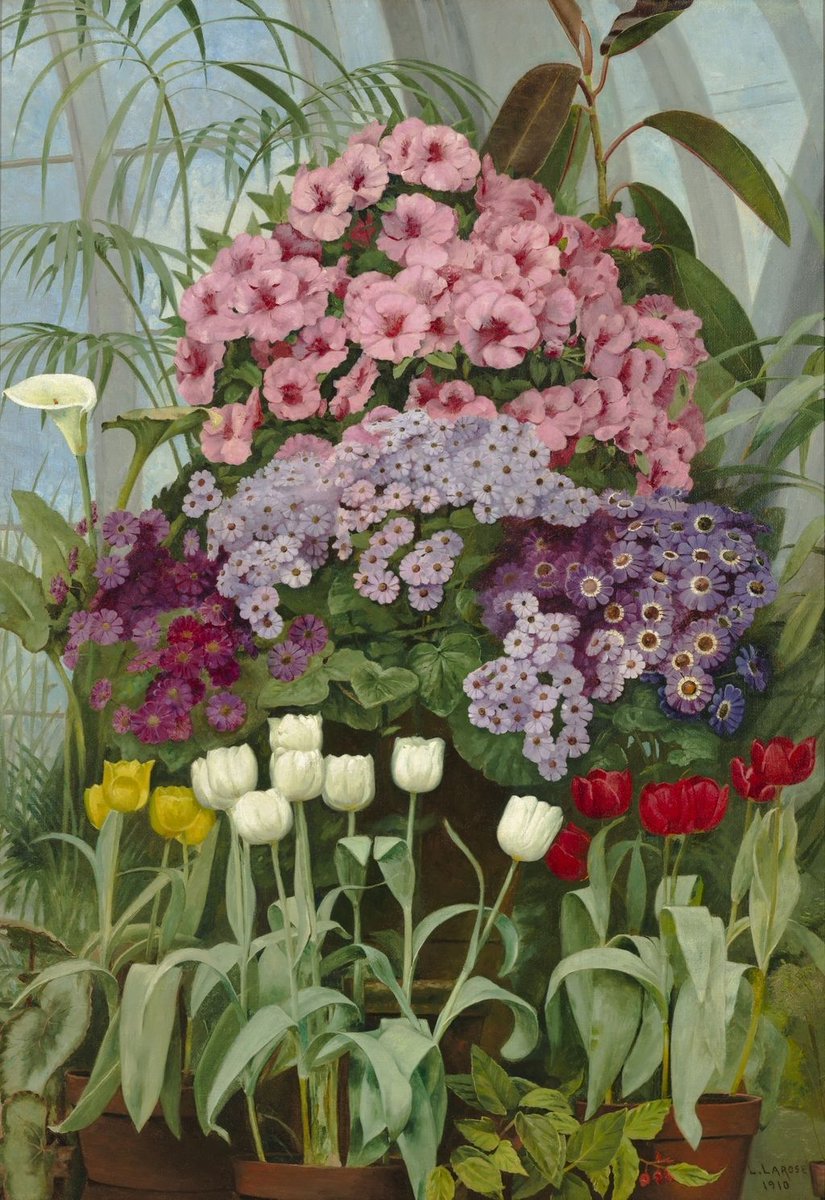 DailyArtApp's tweet photo. 🌸🌿🌺🌷 Time for a beautiful bunch of flowers!
Ludger Larose was a Canadian artist who moved to Paris in the 1880s and studied at the Colarossi Academy and the École des Beaux-Arts.

📗 read on: https://t.co/ECGqqVpE9F

🏛 @mnbaq
The Greenhouse Ludger Larose 1910 https://t.co/1lcjD809Ml
