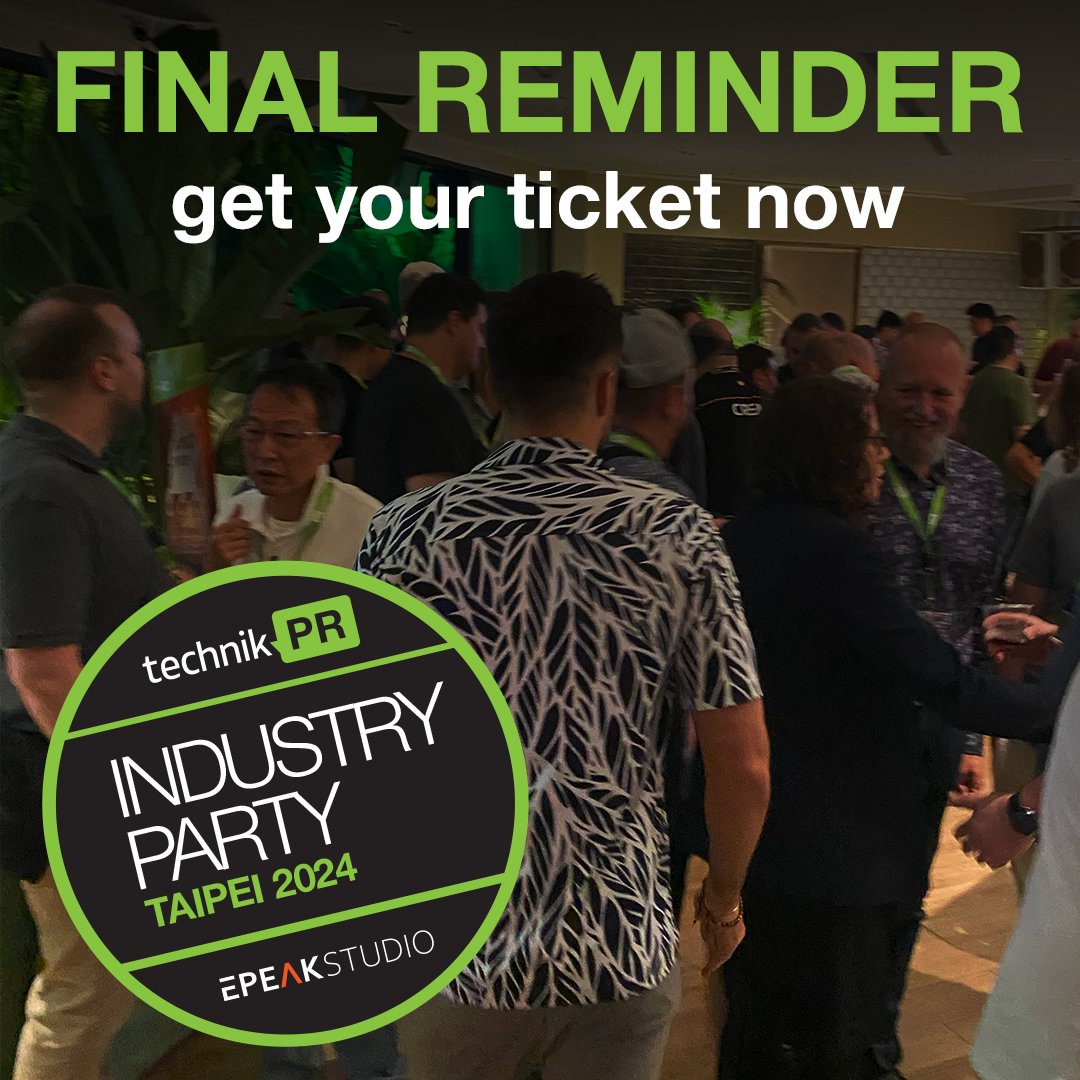 technikPR's tweet photo. Last Chance to get your tickets for our #IndustryParty!
See you on Wednesday, June 5th, 2024, 7 pm - 11 pm @ Flare Taipei

Reserve your spot: https://t.co/WIMfc5xVeD https://t.co/02yv5ciFhQ