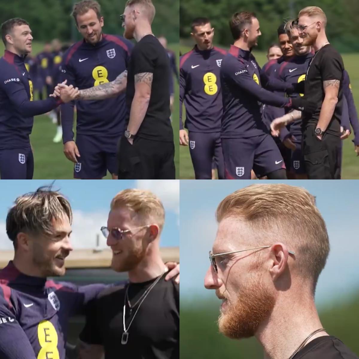 Ben Stokes catches up with the England national Football team 😍

#BenStokes #HarryKane #England #Cricket #Football 
#RohitSharma #ViratKohli #YashasviJaiswal #ShubmanGill #SuryakumarYadav #RishabhPant #SanjuSamson #HardikPandya #RavindraJadeja #JaspritBumrah #TeamIndia