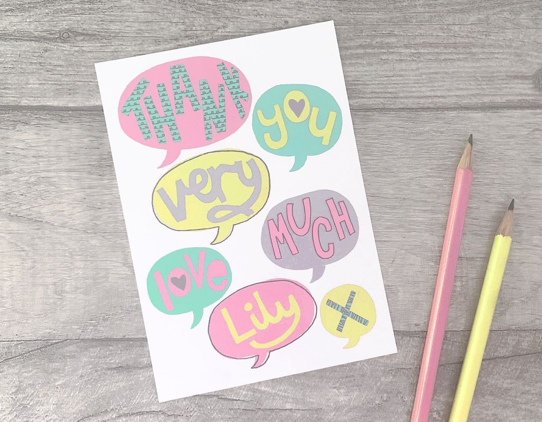 A really fun way for her to say Thank you! These personalised note cards are available in a variety of pack sizes. buff.ly/48HbY9l #Earlybiz #onlinecraft #smartnetworking