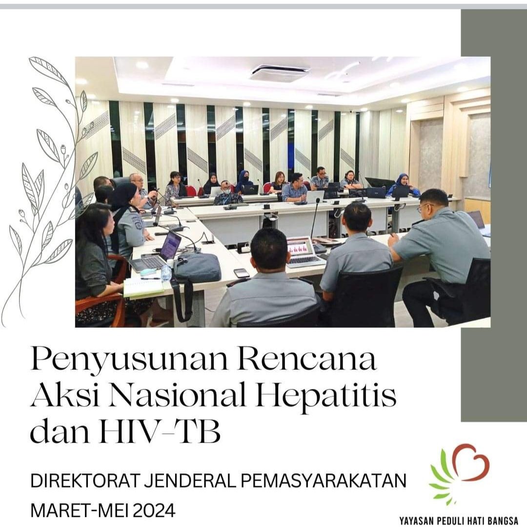 HatiPeduli's tweet photo. Tim Peduli Hati Bangsa mengambil bagian di Direktorat Jenderal Pemasyarakatan Indonesia sebagai Tim Penyusun Rencana Aksi Nasional (RAN) 5 tahun untuk Hepatitis, HIV dan TB. Semoga bermanfaat untuk perbaikan pengelolaan Hepatitis serta HIV-TB bagi rekan-rekan Warga Binaan. https://t.co/tn2fSjuF2j