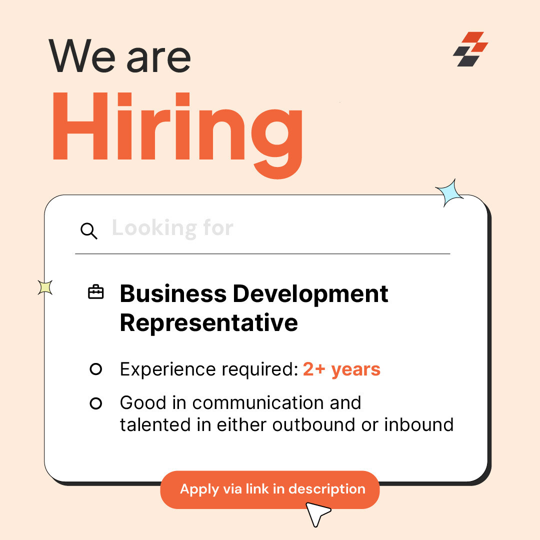 ZuperInc's tweet photo. Join Our Team!
🚀Got 2+ years in sales? We're looking for awesome BDRs who can rock outbound or inbound communication.
Apply here 👉 https://t.co/Tvk9McC1qP
#hiring #hiringalert #hiringnow #chennai #BDR #workwithus #careergrowth #jobopening #joinwithus #zuper https://t.co/N93pxbtcGP