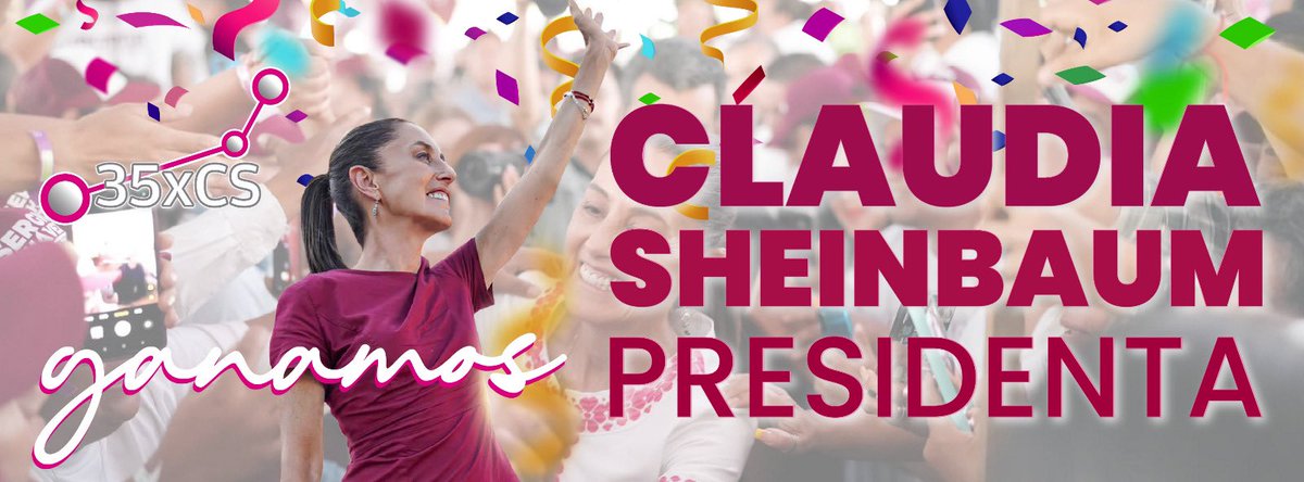 EvolucionPorTab's tweet photo. ¡Tenemos a la primer mujer presidenta en #México!
¡Felicidades Dra. @Claudiashein!
Somos 35 millones de personas que le apoyamos a llegar a la presidencia de la República.
#35xCS @35porClaudia https://t.co/uOqqpYtsde