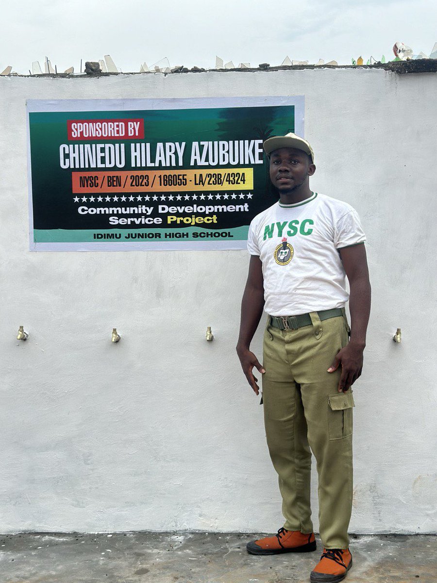 Gracehills55's tweet photo. Overcoming economic challenges, japa trends, and even cultural differences as an Igbo NYSC member in Yorubaland, I didn't hesitate to drill a borehole in Idimu.  This inspiring act of service, now gaining national recognition, demonstrates the transformative power of dedication. https://t.co/5t5d8zCpbZ