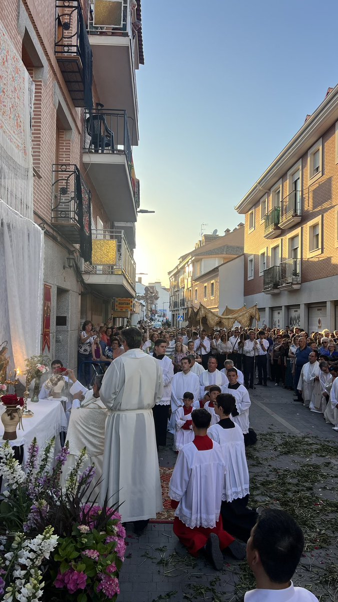 HdadSantaPasion's tweet photo. Un año más celebramos la solemnidad del Corpus Christi en nuestro pueblo. 

Gracias a todas las personas que lo hacen posible. 
@parrosanesteban #Fuenlabrada https://t.co/uzr36qM91x