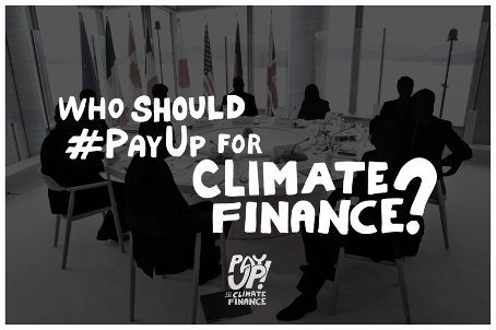 apmdd_ind's tweet photo. The @G7’s deceitful tactics won't work anymore. ❎ Their pledges🤑 to the @UNFCCC, mostly loans, are nothing compared to the trillions spent on #FossilFuels🏭&amp; tech that harm communities and the planet🌎
@G7, enough is enough! Time to #PayUp for #ClimateFinanceNow! https://t.co/Kqz2kPVDcs