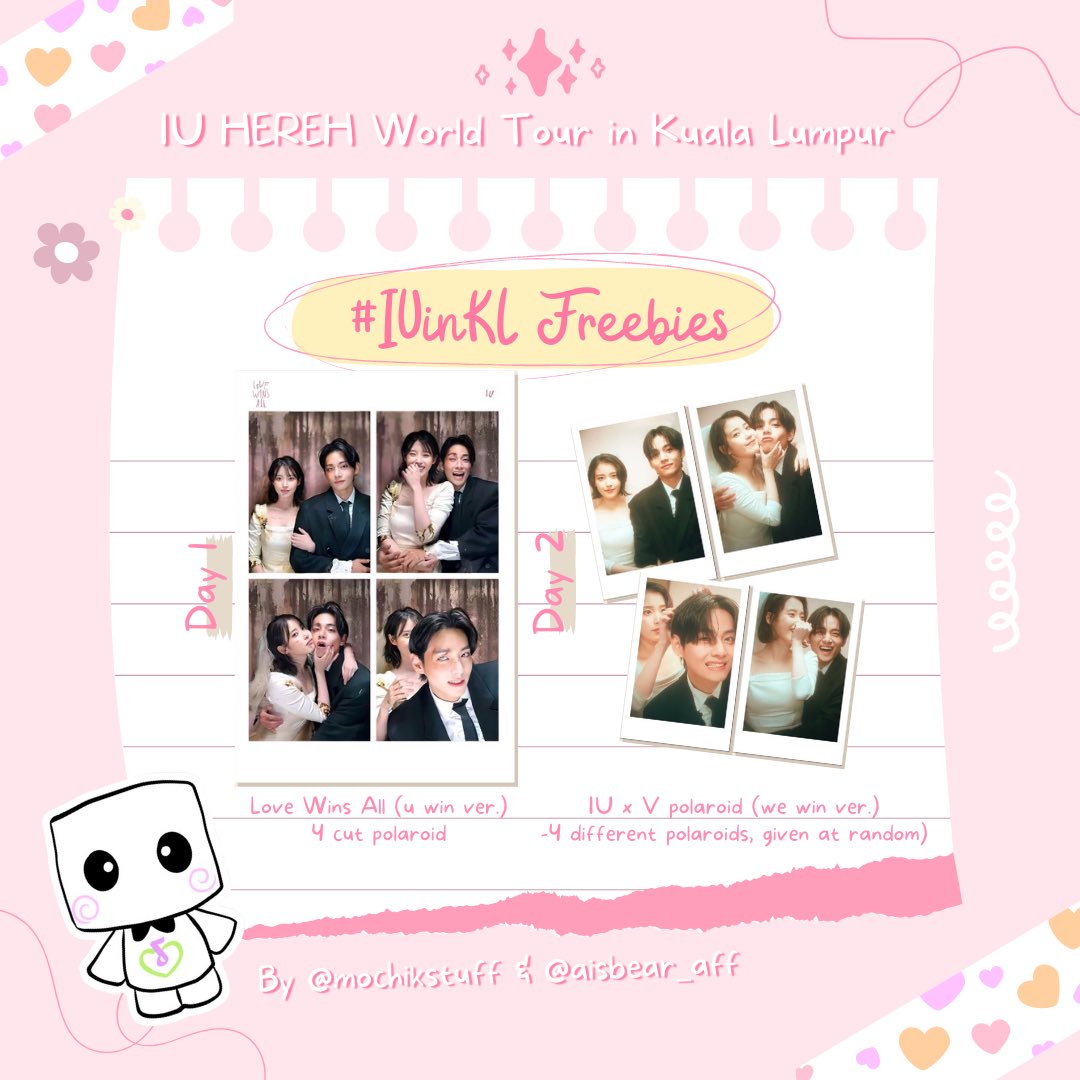 aisbear_aff's tweet photo. Ku-aenas, I'm giving away Love Wins All freebies at IU's #HER_WORLD_TOUR_IN_KL ✨

📸 Day 1: 4cut Polaroid
📸 Day 2: Single Polaroid

How to claim:
1. RT this tweet
2. Say hi to me at the venue

Hint to find me: Marshmallow 🫢
I'll be there from 3pm, see you there! #IUinKL 💜 https://t.co/Q4PyP9ZxIM