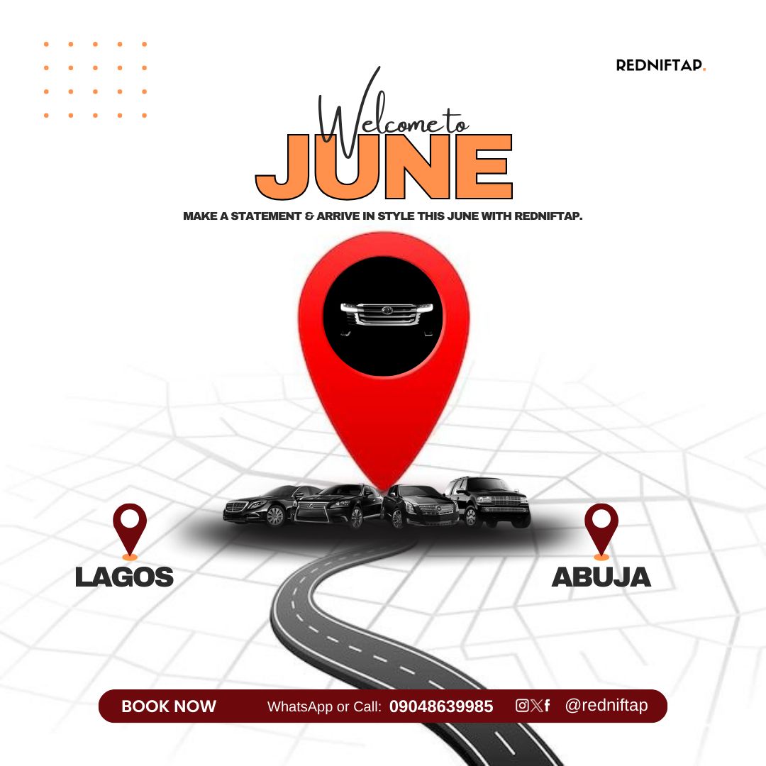 redniftap's tweet photo. Arrive your destination in grand style this month of JUNE. Choose REDNIFTAP for your VIP vehicles need, we are only a call away.

#AbujaXCommunity
#FleetManager
#REDNIFTAPGetsYouThere https://t.co/Wpbpnz4SL4
