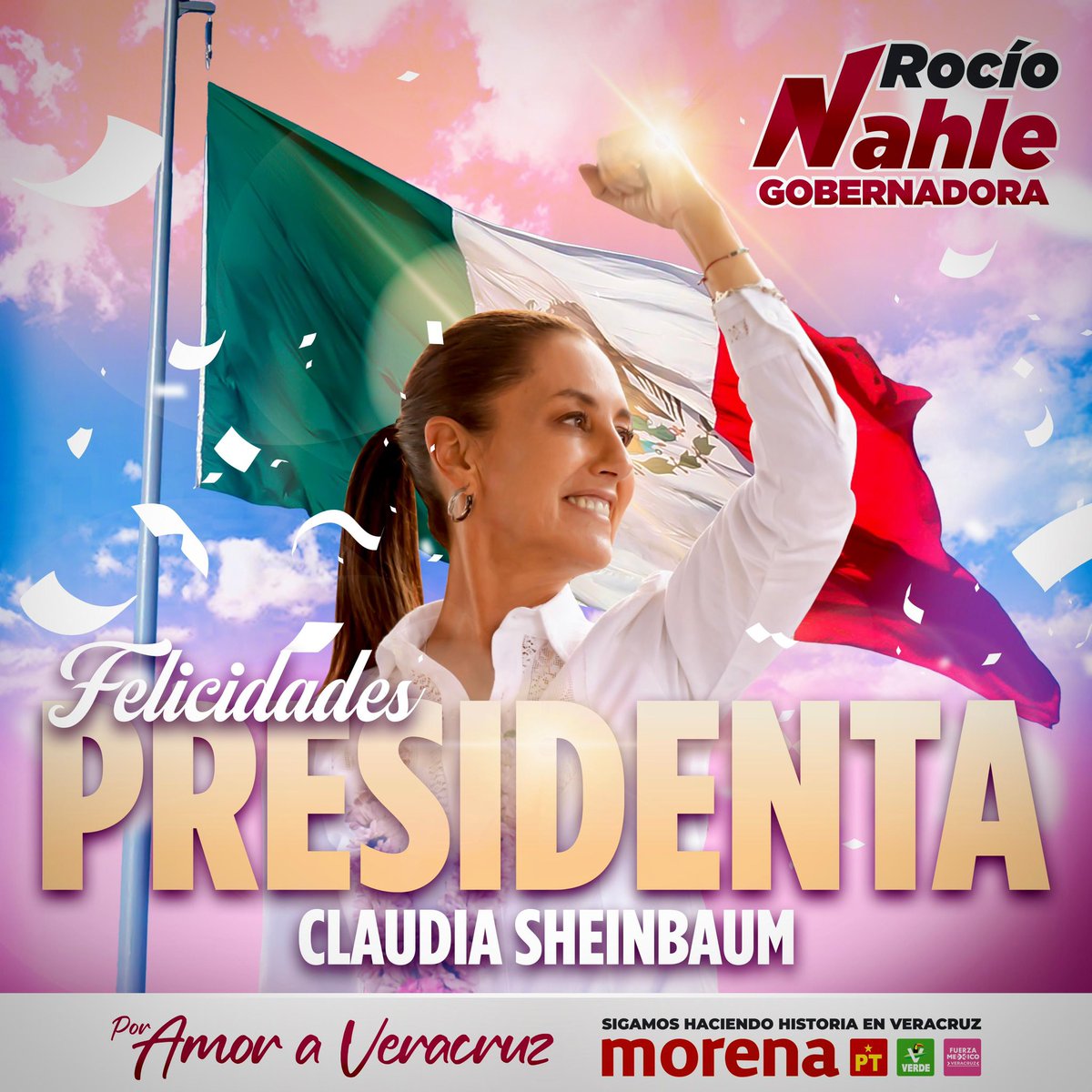 México tiene Presidenta Electa 🇲🇽 <a href="/Claudiashein/">Claudia Sheinbaum Pardo</a> 

Estamos haciendo historia con la primera mujer que va a dirigir los destinos de nuestra nación.

¡Felicidades!