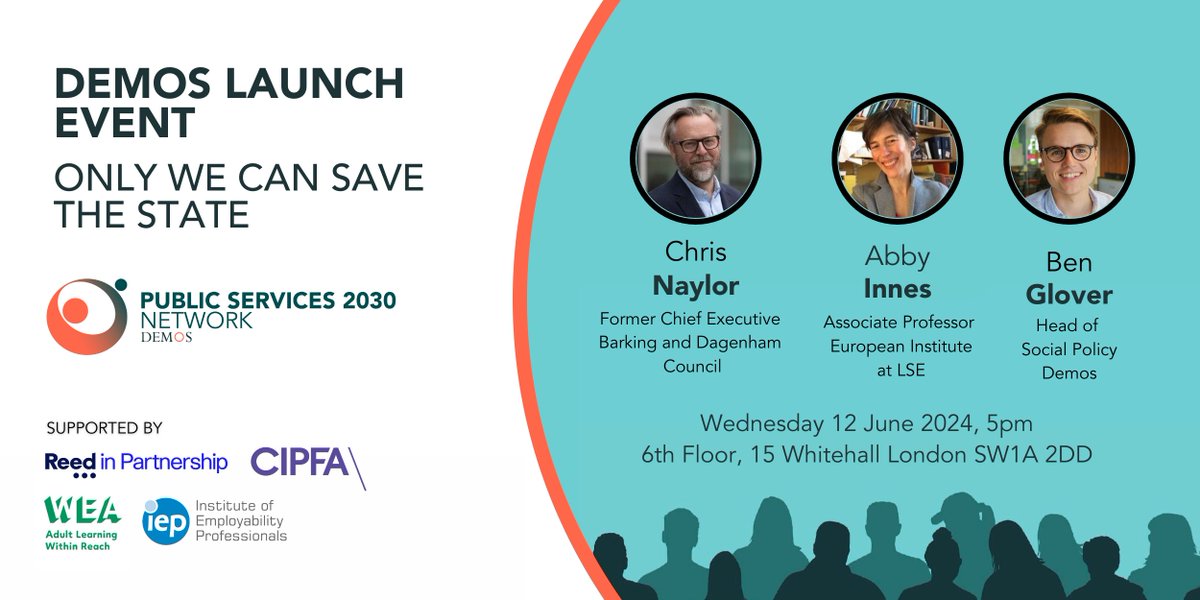 Only We Can Save The State - my formula for transforming and reviving government by learning from local innovators - is published by Demos next week. Please come along and share your thoughts too. A new start takes all of us! Thank you