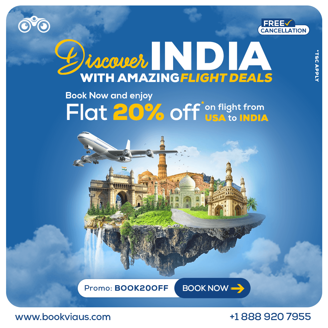 bookviaus_'s tweet photo. Escape to India with amazing flight deals! Book now and Enjoy 20% off on flights from the US to India.
.
.
📞 +1-888-920-7955
🌐 https://t.co/PVKfp6AueF
👉 Cheap Flight Deals | Lowest Airfare Guaranteed

.
.
#travelgoals #travellife #travelblogger #cheapflightsdeals #bookviaus https://t.co/NXaKfQOpuD