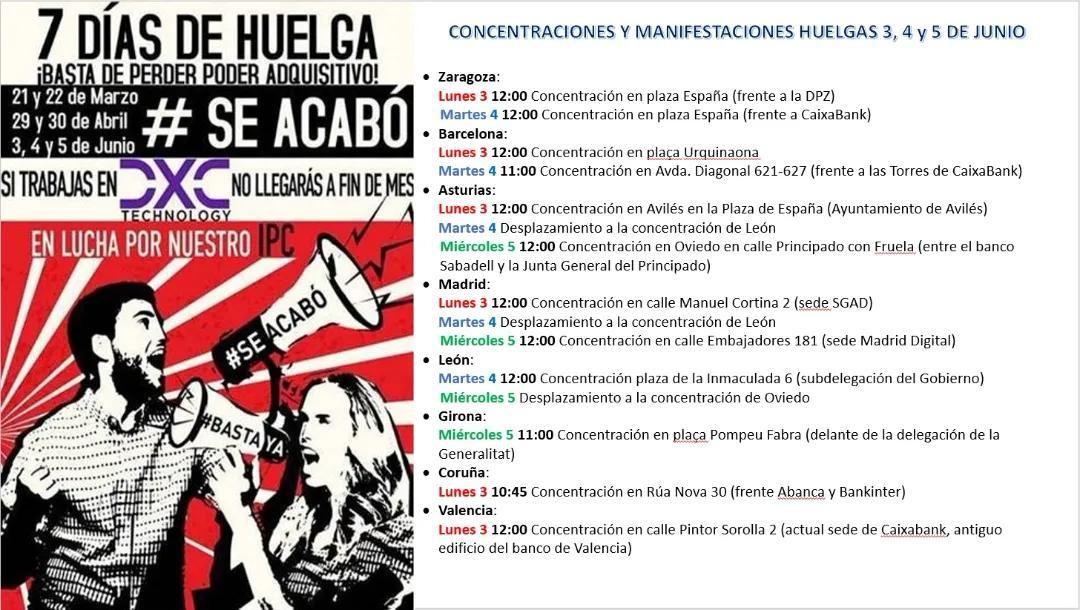 serviciosccoo's tweet photo. 🚨¡Continúan las movilizaciones en el Grupo DXC!
📢La plantilla está llamada a la huelga en 8 ciudades los días 3, 4 y 5 de junio
Para➕ info⤵️
https://t.co/3XtFvHJBUG
#HuelgaDXC
#DXCStrike https://t.co/hrhu27mcik