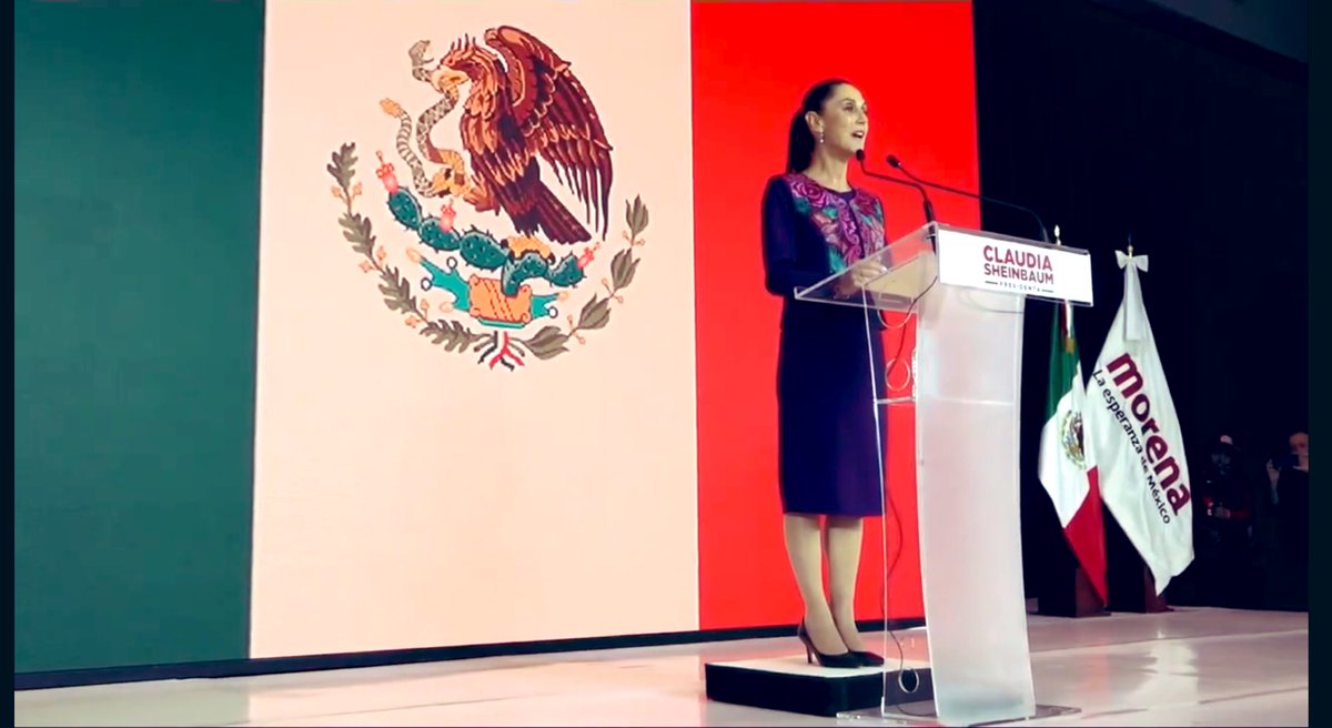 CitlaliEMora's tweet photo. Día histórico, tenemos PRESIDENTA de México 
¡Llegamos todas! 
#EsClaudiaPresidentaDeMéxico https://t.co/SRuM0ZtOfO