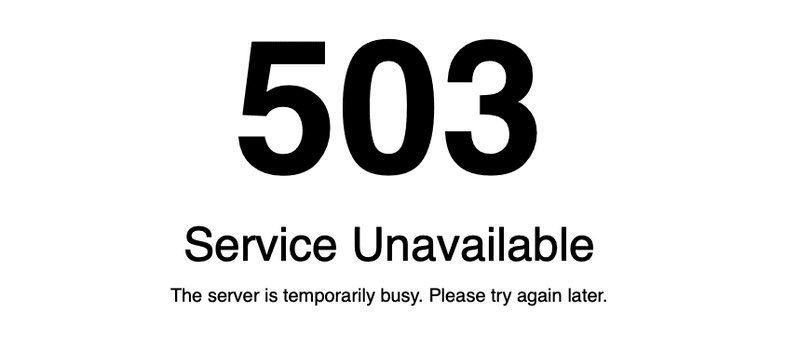 VP00123's tweet image. #503ErrorCode #HttpErrorCode #Zerodha #TechnicalGlitch

The 503 (Service Unavailable) status code indicates that the server is currently unable to handle the request due to a temporary overload or scheduled maintenance
