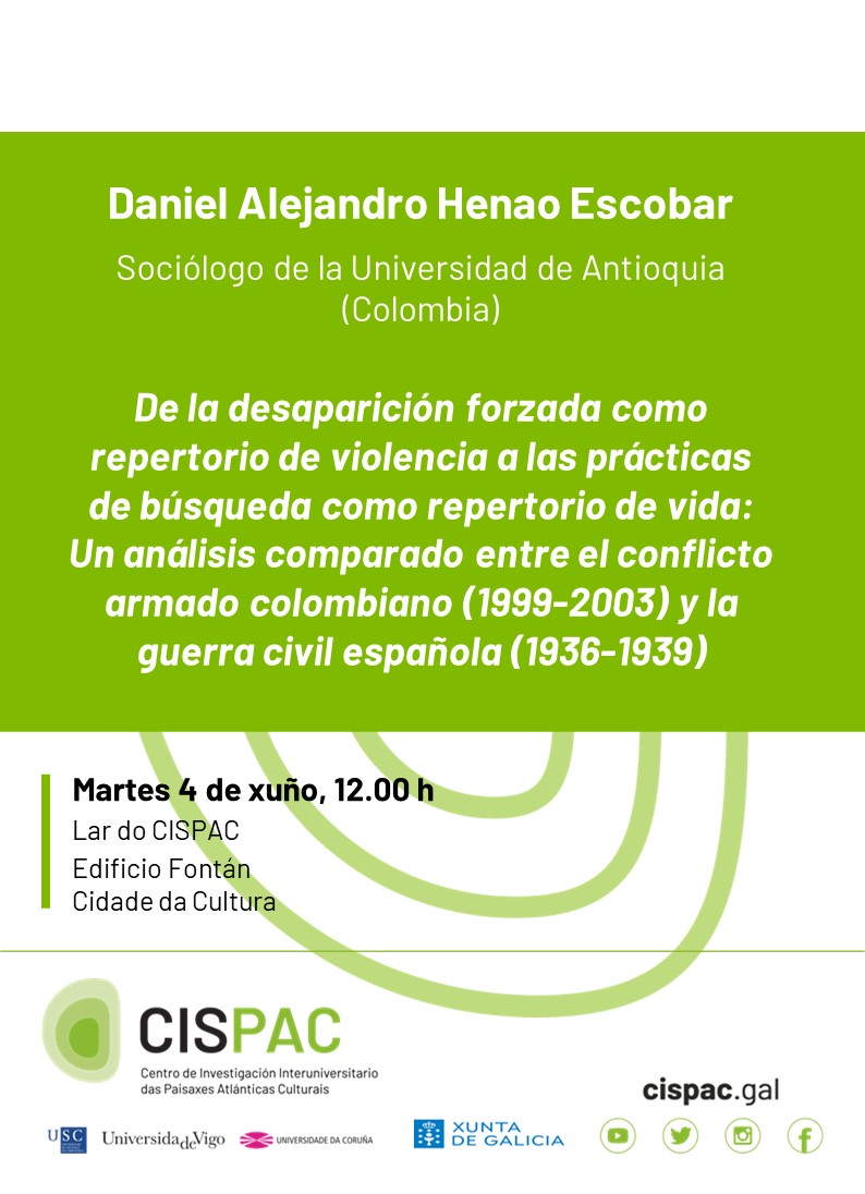 CISPAC_gal's tweet photo. #Actividade
Daniel Alejandro Henao Escobar (@UdeA) comparará no CISPAC o conflito armado colombiano coa guerra civil española
📅 Martes 4 de xuño, 12h
📍 Lar do CISPAC
https://t.co/dzVjsM0Rjw https://t.co/sPMWIXjTwO