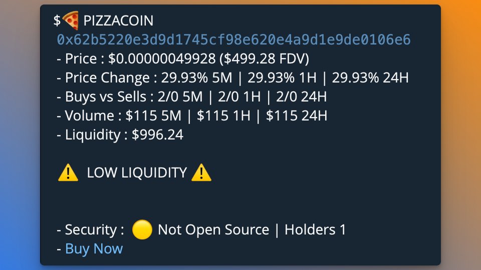 BasedOnX's tweet photo. You can now snipe new tokens on $base
With the security check of course. https://t.co/Ni8JyOAReE