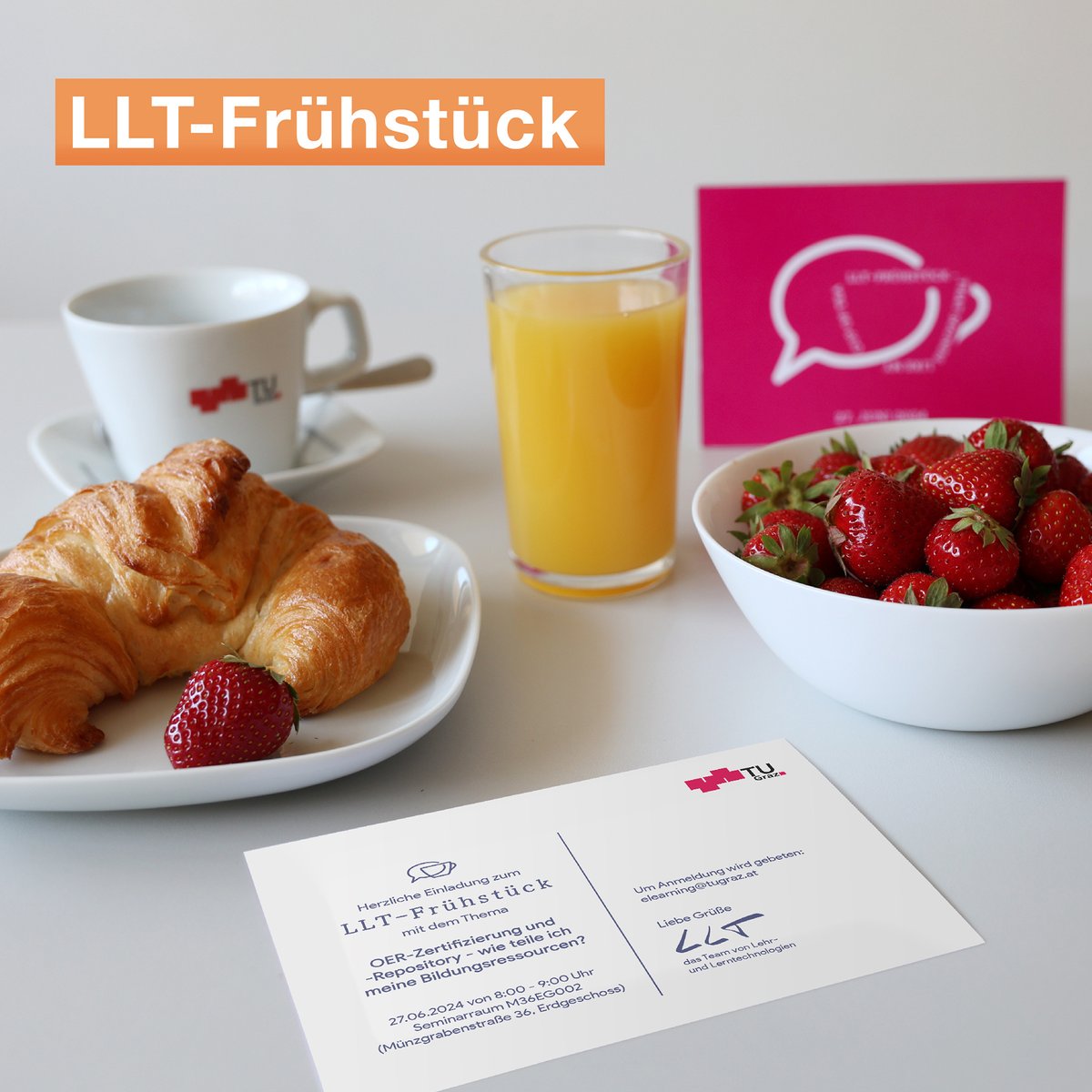 Lehr- und Lerntechnologien - TU Graz (@llt_tugraz) on Twitter photo Herzliche Einladung zum LLT-Frühstück am 27. Juni ☕️ 🥐 #tugraz
🗣️ OER-Zertifizierung & -Repository - wie teile ich meine Bildungsressourcen?
⏰ 8 - 9 Uhr
📍 Münzgrabenstraße 36
Sichert euch jetzt euren Platz und meldet euch über ein formloses Mail an: telucation@tugraz.at Herzliche Einladung zum LLT-Frühstück am 27. Juni ☕️ 🥐 #tugraz
🗣️ OER-Zertifizierung & -Repository - wie teile ich meine Bildungsressourcen?
⏰ 8 - 9 Uhr
📍 Münzgrabenstraße 36
Sichert euch jetzt euren Platz und meldet euch über ein formloses Mail an: telucation@tugraz.at