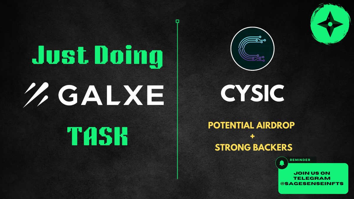 SageSenseiNFTs's tweet photo. 🪂Cysor Potential Airdrop
👉 #Cysic is a ZK Proof Layer protocol. They have launched #Galxe campaign, participants can earn LPs and qualify for their potential #airdrop.
⏲️5 mins
💯 Free
🔸Key Points
Raised $18M from #HashKey_Capital, #OKX_Ventures & more
🔗 Become a Cysor OAT:
https://t.co/5djIU34l8I
🔗 Social Quest:
https://t.co/m2uUODIPJC