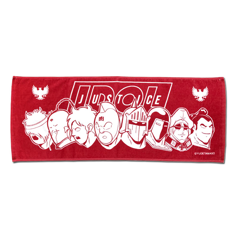 アイドル超人が勢揃いしたスポーティなデザインのフェイスタオルです