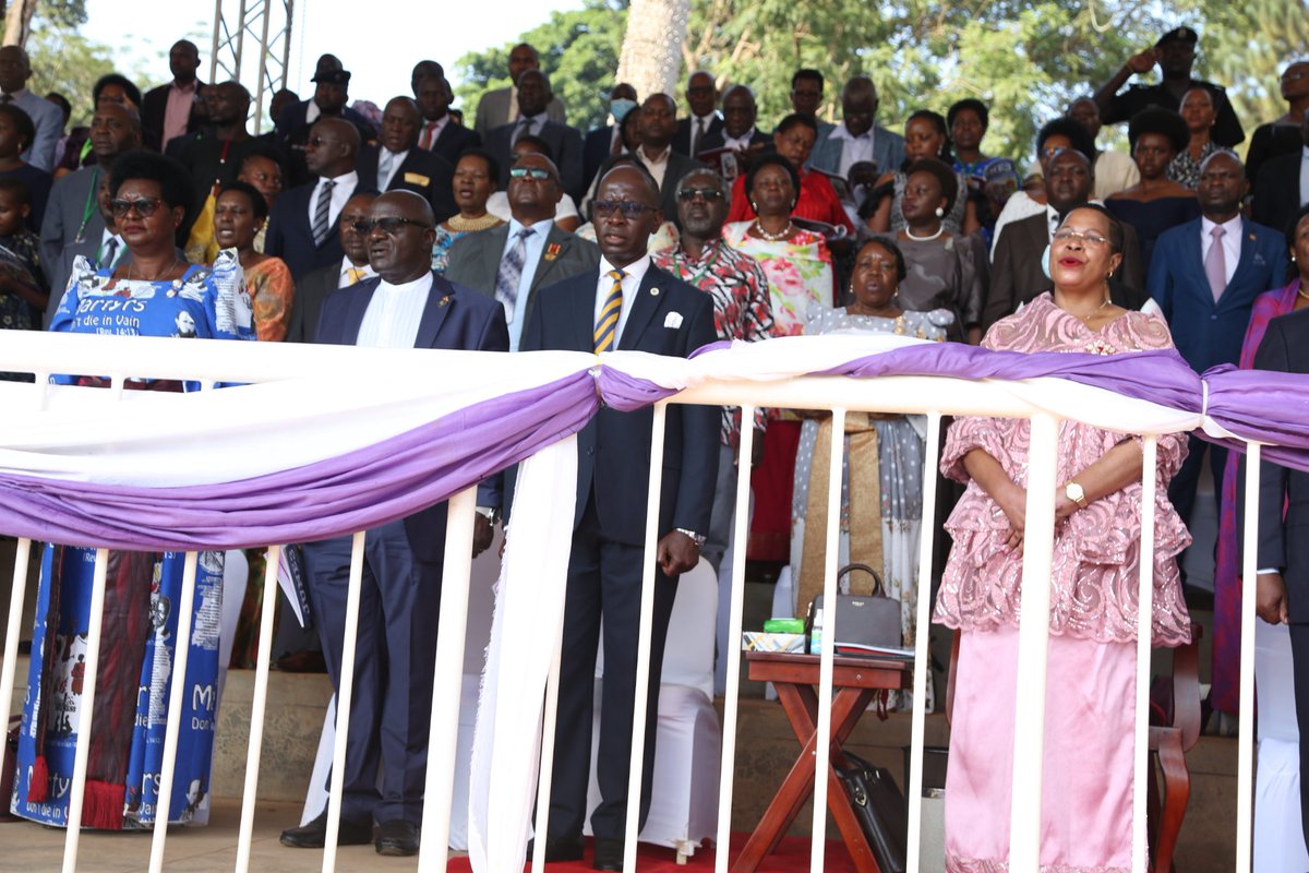 Blessed by the presence of esteemed guests Hon. <a href="/dbahati/">David Bahati</a>,State Minister for Trade, the Speaker of Parliament, Hon. <a href="/AnitahAmong/">Anita Annet Among</a> representing the President of Uganda among others, enriching the service with their grace at Namugongo Anglican Site.
#AnglicanMartyrsDay