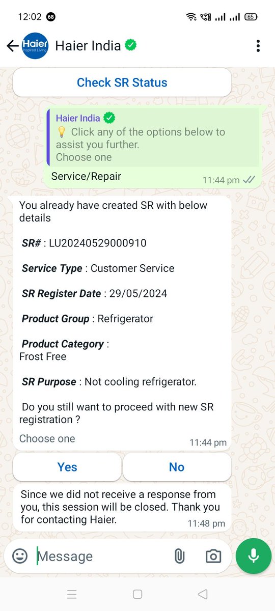 Yagya88's tweet photo. ध्यान दें...@IndiaHaier  Haier company का कोई भी समान न खरीदें, एक हफ्ते हो गए पैसे लेने के बाद में सर्विस नही कर रहे। बेईमान #Haier फ्रॉड #Haier 
SR No. #LU20240528000525 https://t.co/3NkFM3a4Cs