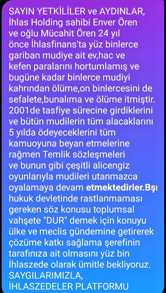 Lokman06A's tweet photo. @Elvan02197224 #CumhurBaşkanınınDikkatine!
#MücahiteGösterilenİmtiyaz
#OnbinlerceMazlumaZulümdür
85 Milyon vatandaşın güvenine layık olmak istediğinizi söylediniz
PEKİ,
23 YILDIR 70 BİN #İHLASFİNANS MAĞDURUNU NEDEN DUYMUYORSUNUZ⁉️
@RTErdogan @omerbolatTR @yilmaztunc @eczozgurozel @erbakanfatih https://t.co/bkdGZ8H67s